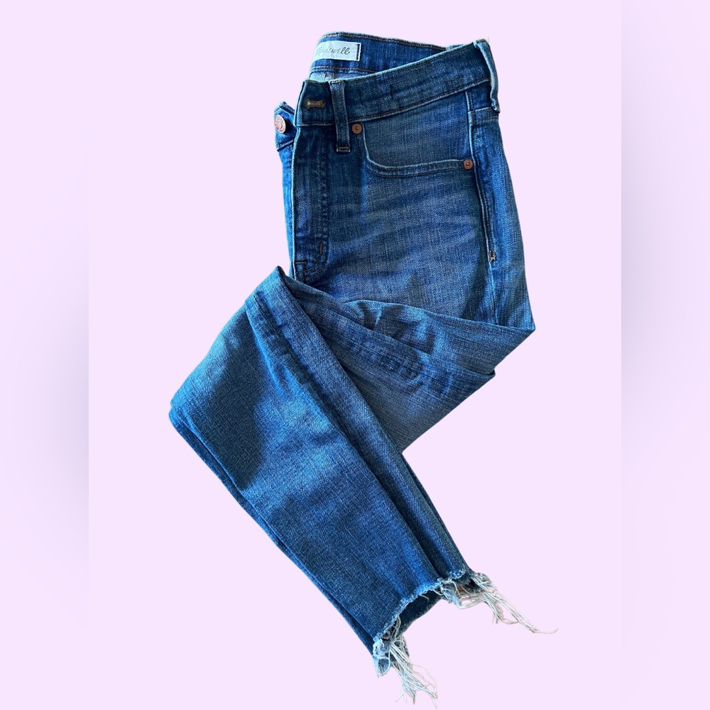 Madewell 9” high-rise skinny crop jeans: destructed hem edition size 27